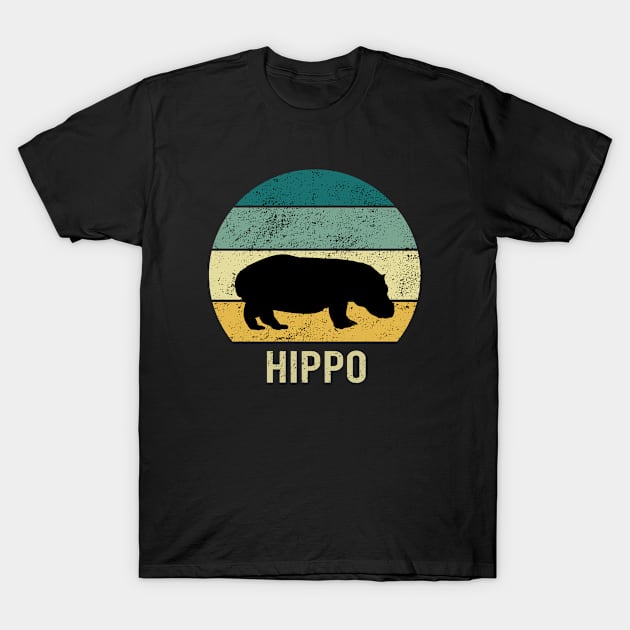 Hippo At Sunset A Gift For Hippo Lovers T-Shirt by MerchAndrey